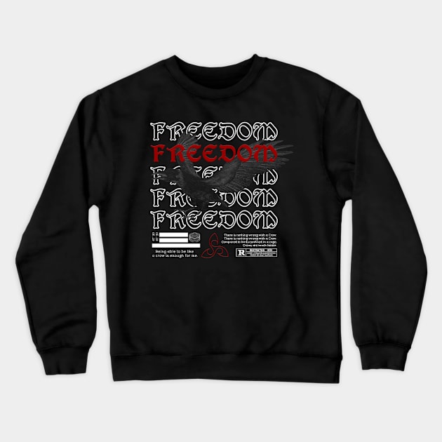 THE CROW IS A SYMBOL OF FREEDOM Crewneck Sweatshirt by Kitsune Studio